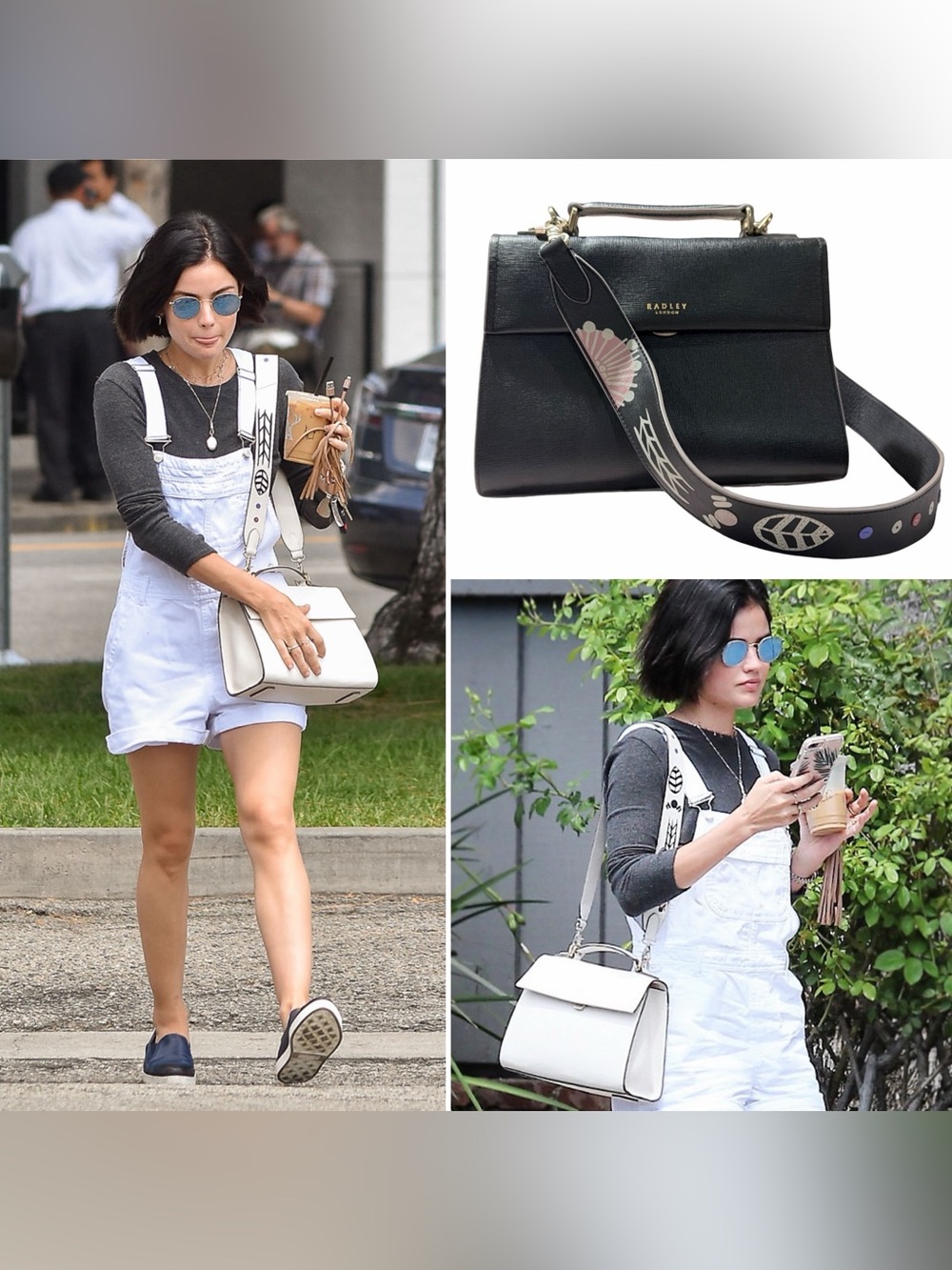 Radley London • Lavender Gardens Flapover Satchel Black Leather ASO Lucy Hale